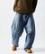 ワイドシルエット カーブ デニムパンツ ダメージ加工