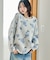 花柄シャギーニット