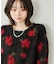 花柄シャギーニット