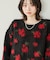 花柄シャギーニット