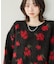 花柄シャギーニット