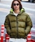 リップストップナイロン フーディー ダウンジャケット