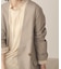 コットンリネンブレンドノーカラージャケット