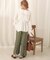 【WEB限定】バックボタンツイルワイドパンツ