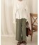 【WEB限定】バックボタンツイルワイドパンツ