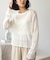 【WEB限定】バックレースアップ透かしニット