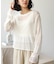 【WEB限定】バックレースアップ透かしニット