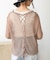 【WEB限定】バックレースアップ透かしニット