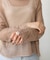 【WEB限定】バックレースアップ透かしニット