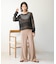【WEB限定】バックレースアップ透かしニット
