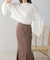 袖スリットシアーニットトップス