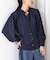 ドレープレーヨンシャーリングショルダーブラウス