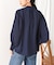 ドレープレーヨンシャーリングショルダーブラウス