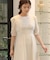 【オケージョンドレス/結婚式/2サイズ展開/SET ITEM/インナー付き/裏地付き】シャギー切替フレアーラインワンピース