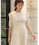 【オケージョンドレス/結婚式/2サイズ展開/SET ITEM/インナー付き/裏地付き】シャギー切替フレアーラインワンピース