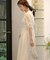 【オケージョンドレス/結婚式/2サイズ展開/SET ITEM/インナー付き/裏地付き】シャギー切替フレアーラインワンピース