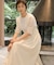【オケージョンドレス/結婚式/2サイズ展開/SET ITEM/インナー付き/裏地付き】シャギー切替フレアーラインワンピース