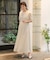 【オケージョンドレス/結婚式/2サイズ展開/SET ITEM/インナー付き/裏地付き】シャギー切替フレアーラインワンピース