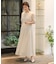 【オケージョンドレス/結婚式/2サイズ展開/SET ITEM/インナー付き/裏地付き】シャギー切替フレアーラインワンピース