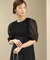 【オケージョンドレス/結婚式/2サイズ展開/SET ITEM/インナー付き/裏地付き】シャギー切替フレアーラインワンピース