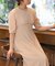【オケージョンドレス/結婚式/2サイズ展開/SET ITEM/インナー付き/裏地付き】シャギー切替フレアーラインワンピース