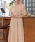 【オケージョンドレス/結婚式/2サイズ展開/SET ITEM/インナー付き/裏地付き】シャギー切替フレアーラインワンピース