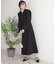 【オケージョンドレス/結婚式/2サイズ展開/SET ITEM/インナー付き/裏地付き】キーネックジャガードワンピース