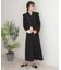 【オケージョンドレス/結婚式/2サイズ展開/SET ITEM/インナー付き/裏地付き】キーネックジャガードワンピース