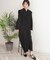 【オケージョンドレス/結婚式/2サイズ展開/SET ITEM/インナー付き/裏地付き】キーネックジャガードワンピース