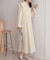 【オケージョンドレス/結婚式/2サイズ展開/SET ITEM/インナー付き/裏地付き】キーネックジャガードワンピース