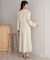 【オケージョンドレス/結婚式/2サイズ展開/SET ITEM/インナー付き/裏地付き】キーネックジャガードワンピース