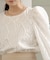 【オケージョンドレス/結婚式/2サイズ展開/SET ITEM/インナー付き/裏地付き】バテンレースブラウス