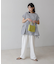 インククラインド絞りブラウス