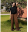 【WEB限定カラー】麻調レース切替パンツ