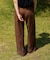 【WEB限定カラー】麻調レース切替パンツ