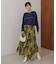 オータムカラー柄プリーツスカート