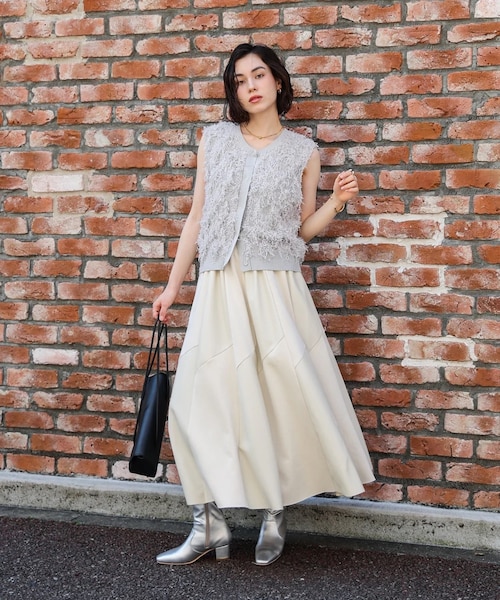 ジャガードフリンジニットベスト PUBLIC TOKYO（パブリックトウキョウ）の「ジャガードフリンジ