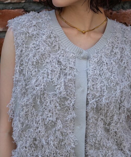 ジャガードフリンジニットベスト｜ブージュルードの通販｜&mall