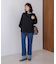 折り返しワイドデニムパンツ