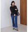 折り返しワイドデニムパンツ