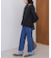 折り返しワイドデニムパンツ