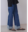 折り返しワイドデニムパンツ