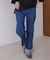 折り返しワイドデニムパンツ