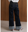 折り返しワイドデニムパンツ
