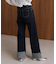 折り返しワイドデニムパンツ