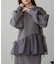 【大人気アイテム再販！】ペプラムオーガンジーポンチトップス