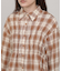 シャーリングビスチェ風デザインチェックシャツ