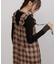 チェックギャザージャンパーワンピース