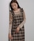 チェックギャザージャンパーワンピース