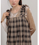 チェックギャザージャンパーワンピース